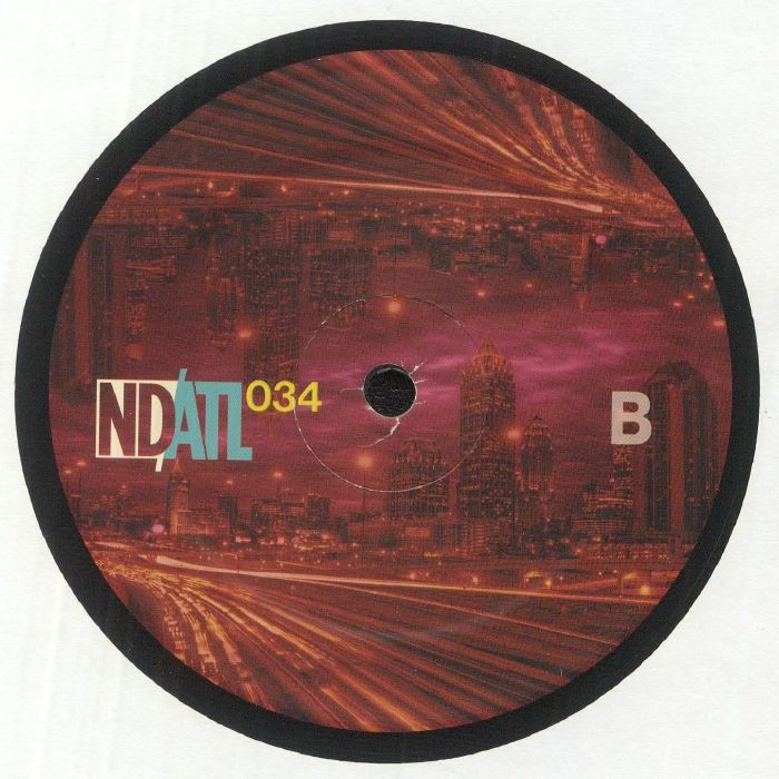 Contraportada del vinilo Abacus – The Lower End Theory EP bajo el sello NDATL Muzik en 12". Imagen nocturna de ciudad con el logo del sello y detalles de catálogo.
