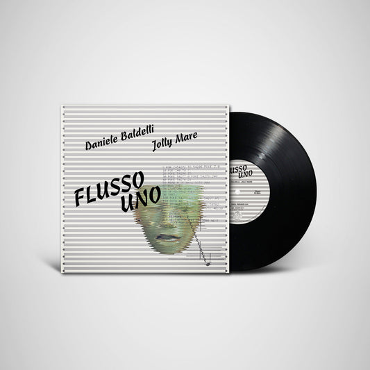 Funda y vinilo Daniele Baldelli & Jolly Mare – Flusso Uno, se ve el disco negro saliendo, label central con título y detalles del EP 12" de International Feel Recordings.