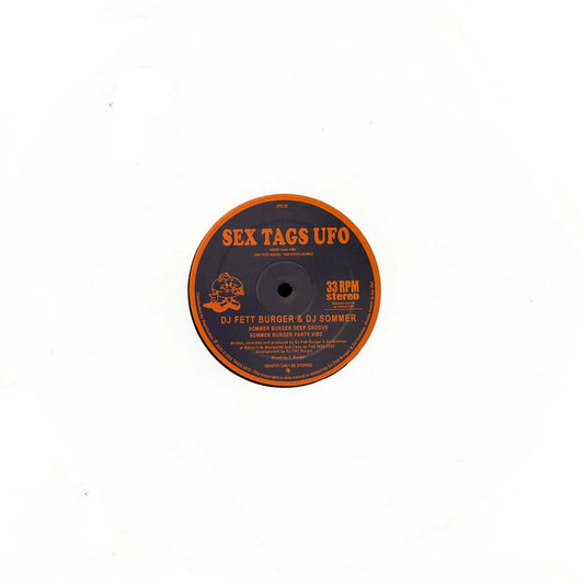 Contraportada del vinilo DJ Fett Burger & Dj Sommer – Sommer Burger House Life Vol 2 mostrando el arte minimal del sello Sex Tags UFO en formato 12".