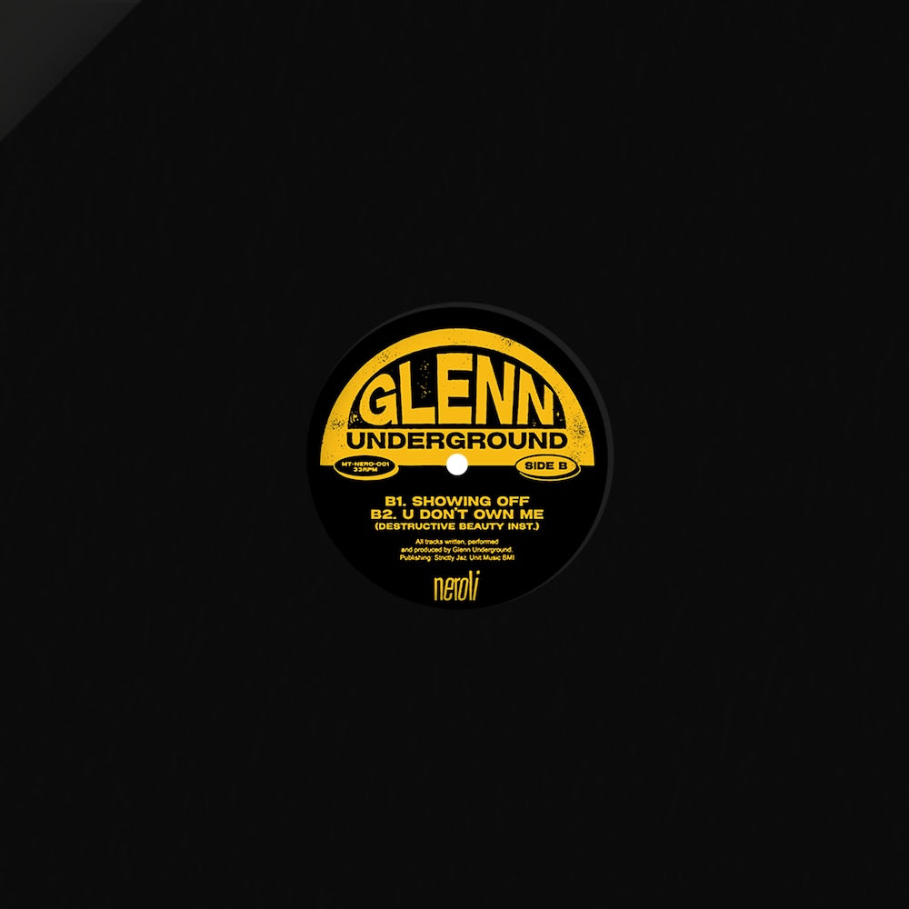 Portada trasera del vinilo Glenn Underground – Mother Tongue x Neroli EP bajo Mother Tongue Records y Neroli. Muestra el lado B del disco en primer plano.