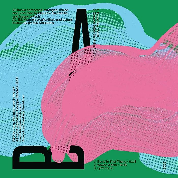 Contraportada del vinilo Luca Ferrand & Selva – Waves Within EP en Deeppa Records 12", EP con créditos, arte gráfico y listado de pistas visibles.