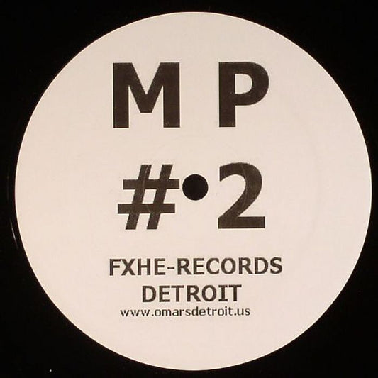 Contraportada del vinilo M. Pittman – #2, publicado bajo el sello FXHE Records. Detalles de producción y mezcla, con información de contacto y derechos de autor.