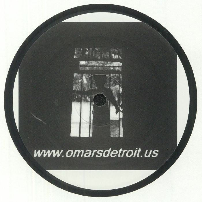 Contraportada del vinilo Oasis – Thirteen / Two / Eight (12" FXHE Record). Muestra una imagen en blanco y negro con un enlace web a omarsdetroit.us.