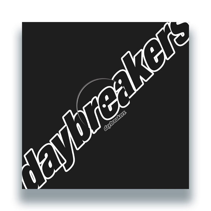 Contraportada del vinilo Rainer Trüby – The Lost Tapes 2008 de Daybreakers 12", funda negra con el logo diagonal “daybreakers” en blanco sobre fondo oscuro.