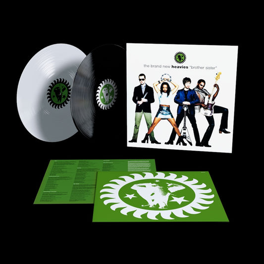 Edición especial en vinilo 2xLP de Brother Sister de The Brand New Heavies. Un vinilo es blanco y el otro negro. Incluye insertos con letras y arte exclusivo.