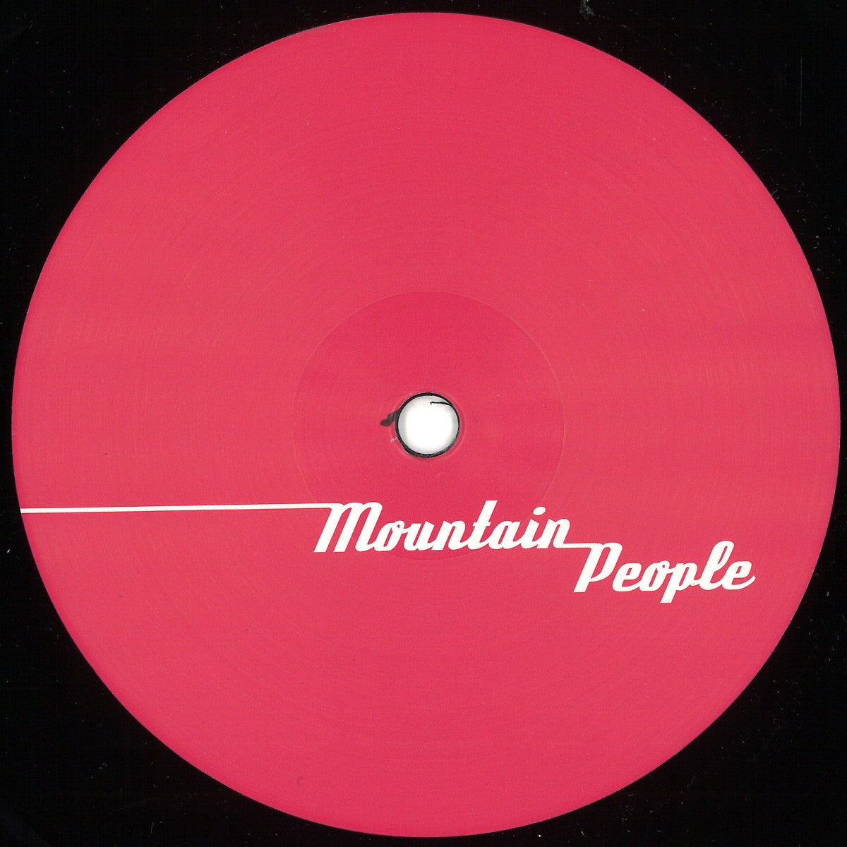 Vinilo 12" The Mountain People – Memorandum en sello Mountain People con etiqueta roja minimalista lado B y tipografía blanca elegante en el centro.