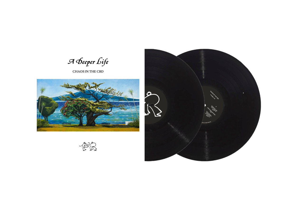 Vinilo Chaos In The CBD – A Deeper Life en edición gatefold 2xLP de In Dust We Trust, con ambos discos visibles.