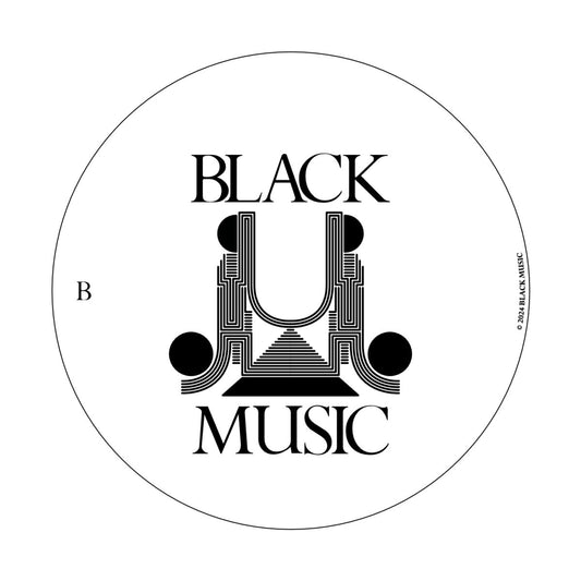 Etiqueta central lado B del vinilo Deon Jamar – Altars Part 2 en 12" editado por Black Music, con logo gráfico en blanco y negro y tipografía clásica destacando la identidad del sello.