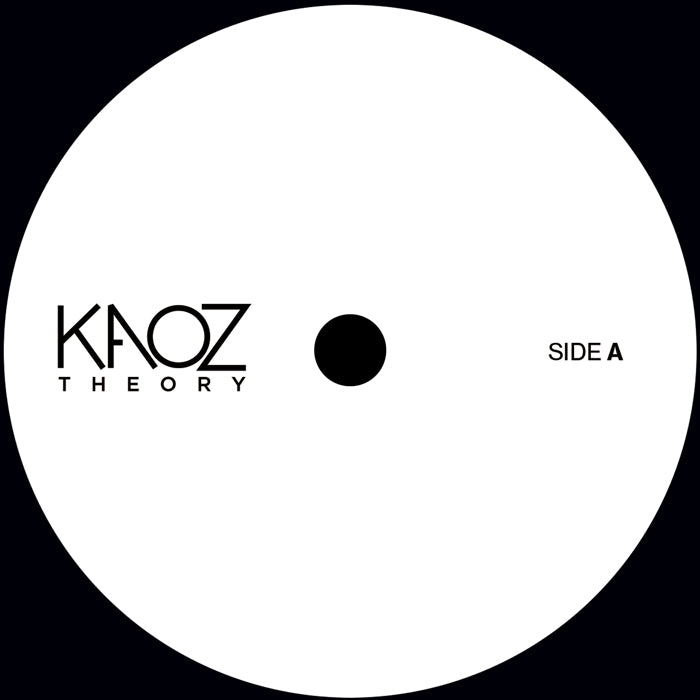 Etiqueta del lado A del vinilo Dreamer G & Kerri Chandler – I Got That Feelin' editado por Kaoz Theory. Texto impreso: “KAOZ THEORY” y “SIDE A”.
