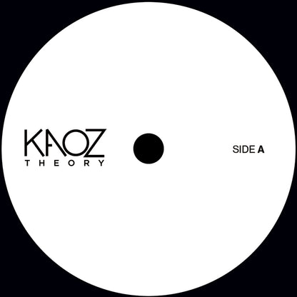 Etiqueta del lado A del vinilo Dreamer G & Kerri Chandler – I Got That Feelin' editado por Kaoz Theory. Texto impreso: “KAOZ THEORY” y “SIDE A”.