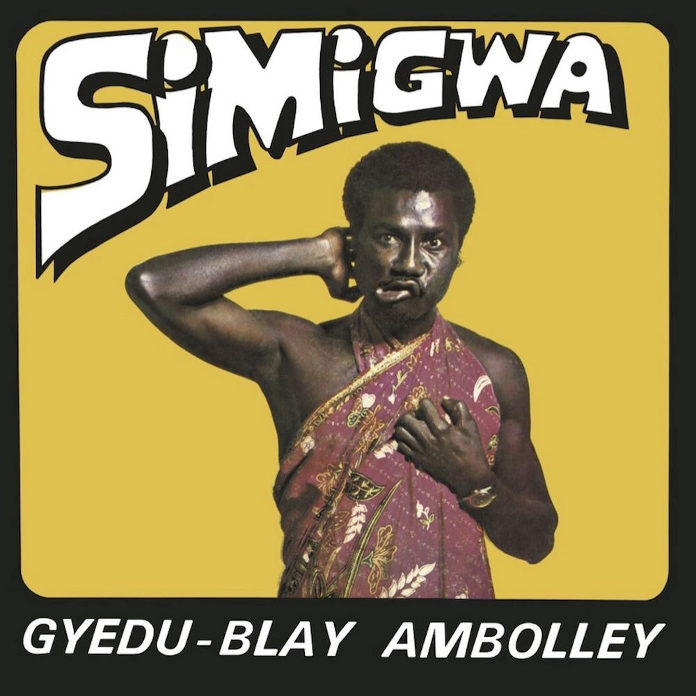Portada delantera del vinilo de Gyedu-Blay Ambolley – Simigwa editado por Strut. Imagen vibrante con diseño retro y estética afro.