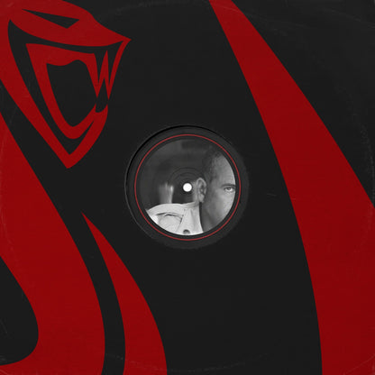 Contraportada del vinilo Instruments Of Rapture – Prolonged Resistance en 12", diseño negro y rojo con retrato parcial en la etiqueta.