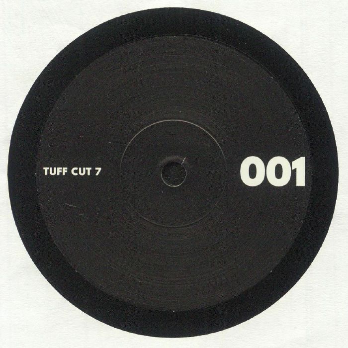 Etiqueta central negra del vinilo LNTG – The Day Is Lovely / Love About en formato 7" promo, con el logo Tuff Cut 7 y número de catálogo 001 en tipografía blanca.