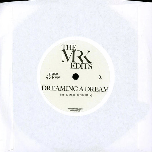 Lado B del vinilo Mr. K – Body To Body / Dreaming A Dream, con etiqueta The MR K Edits y título Dreaming A Dream.