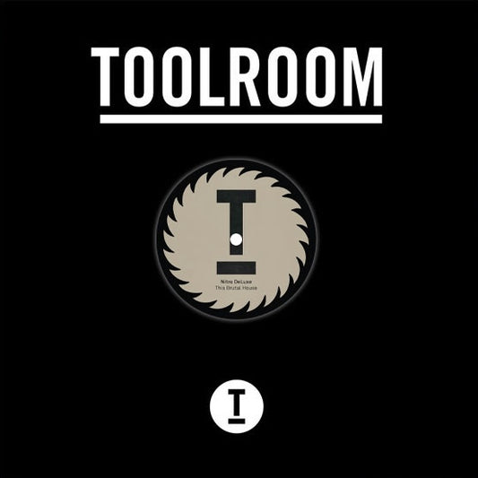 Portada del vinilo Nitro Deluxe / Mark Knight – This Brutal House, con logo Toolroom blanco sobre fondo negro.