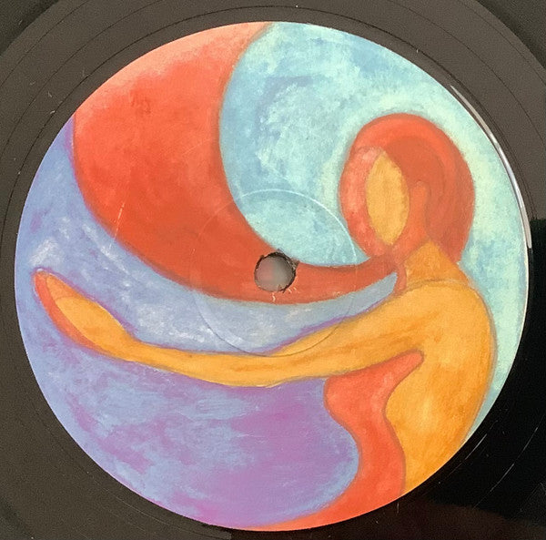 Etiqueta central lado A del vinilo Nu Era – Electric Illusion con ilustración colorida en estilo abstracto.