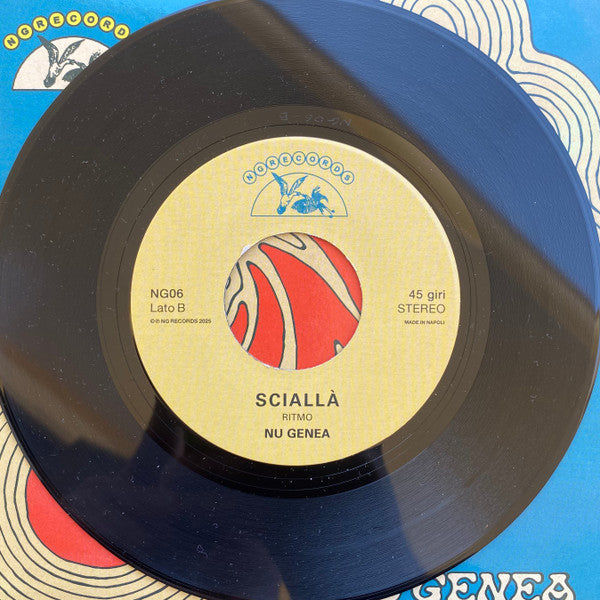 Etiqueta central lado B del vinilo Nu Genea – Sciallà con pista “Ritmo”, edición limitada NG Records.