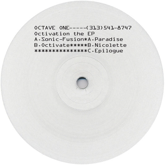 Portada delantera del vinilo Octave One - Octivation The EP, lanzado por 430 West en formato 12". Texto impreso con título, sello y tracklist.