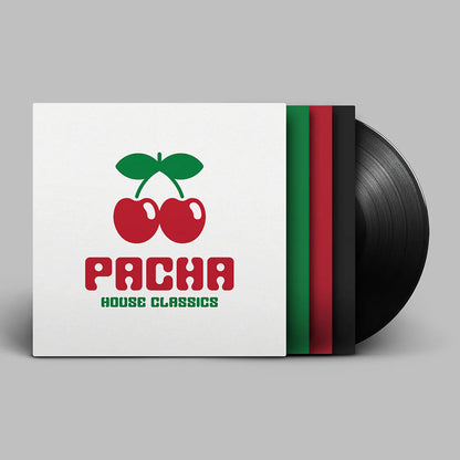 Despliegue general del vinilo Varios Artistas – Pacha House Classics mostrando las tres fundas internas a color.