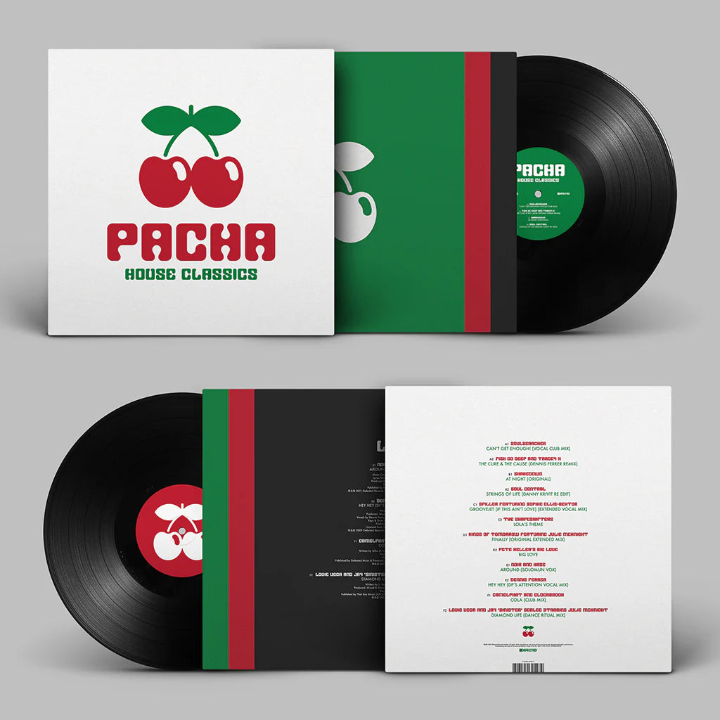 Vinilo Varios Artistas – Pacha House Classics desplegado mostrando portada, discos y arte gráfico frontal.