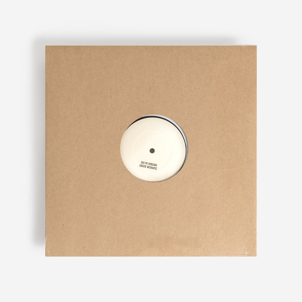 Contraportada del vinilo Rhythm & Sound – See Mi Yah (Remixes #4), con funda genérica marrón y centro expuesto mostrando “See Mi Version (Basic Reshape)”.