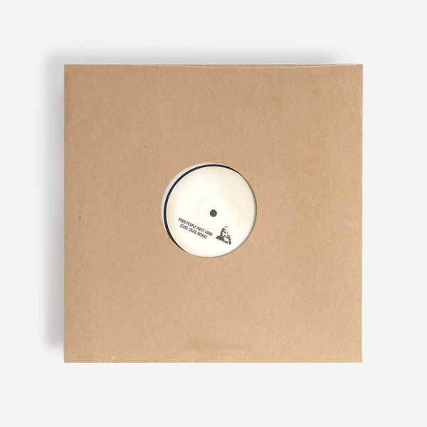 Portada del vinilo Rhythm & Sound – See Mi Yah (Remixes #4) en funda de cartón kraft, con centro visible mostrando el lado con “Poor People Must Work”.