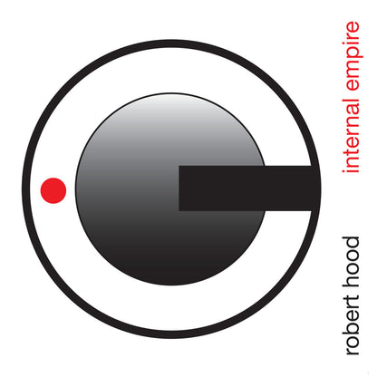 Portada minimalista del vinilo Robert Hood – Internal Empire, con arte gráfico icónico y diseño geométrico.