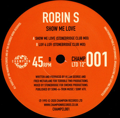 Etiqueta del lado B del vinilo con Luv 4 Luv (StoneBridge Club Mix). Producción por George y McFarlane.