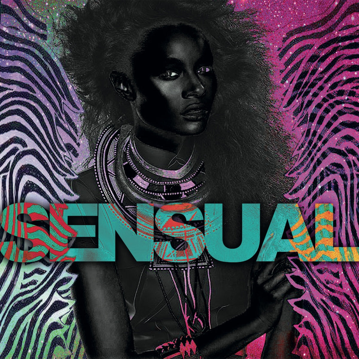Portada delantera del vinilo Ron Trent – Sensual editado por Sacred Medicine en formato 12". Texto impreso: SENSUAL sobre fondo psicodélico con figura femenina.
