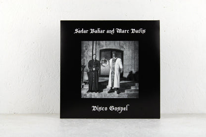 Funda de frente del vinilo Sadar Bahar And Marc Davis – Disco Gospel, con fotografía central y fondo negro.