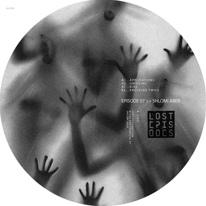 Etiqueta central lado A del vinilo Shlomi Aber – Episode 7 en Lost Episodes, con listado de pistas, créditos y diseño artístico.