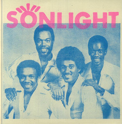 Portada delantera del vinilo Sonlight – Get Together, lanzado bajo el sello Athens Of The North en formato 7". Presenta una fotografía de la banda con un diseño en tonos azul y rosa.