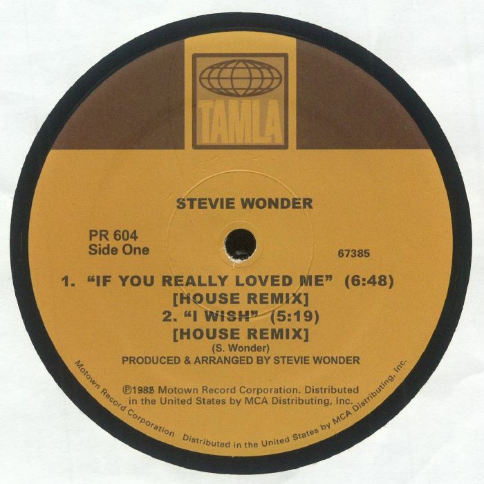 Portada delantera del vinilo Stevie Wonder – If You Really Loved Me (House Remix) lanzado por Tamla en formato 12". Diseño clásico con etiqueta central Tamla.