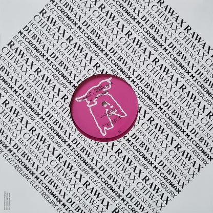 Contraportada del vinilo Swayzak – Goose / Hectical 12" púrpura y negro marmoleado en Rawax, funda blanca con diseño RAWAX en diagonal y disco rosa asomando al centro.