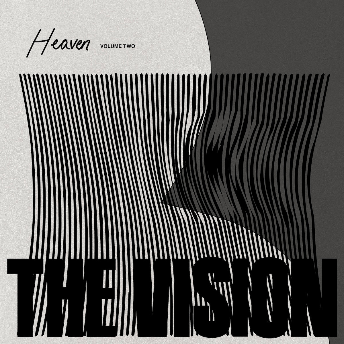 Portada del vinilo The Vision Ft. Andreya Triana – Heaven (Volume Two) con arte óptico en blanco y negro del sello Defected en formato 12".