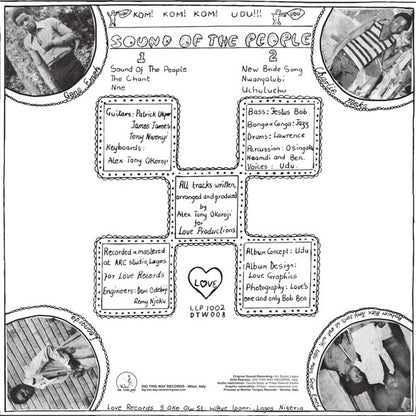 Contraportada del vinilo Udu – Sound Of The People con créditos, lista de pistas y sello Dig This Way Records.