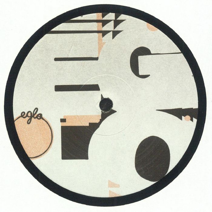 Etiqueta central del lado B del vinilo Varios Artistas – Eglo Records Vol. 3 Sampler de Eglo Records, con arte geométrico abstracto en tonos neutros y el logo de Eglo destacando sobre el fondo claro.