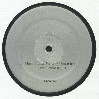 Portada delantera del sencillo en vinilo, con detalles clave como el título "Music Sound Better w/ You" de Stardust, y la pista "Instrumental (Edit)" en el lado A. El vinilo es un 12" bajo el sello desconocido.
