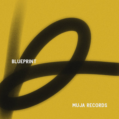 Portada del vinilo Varios Artistas – Blueprint en 12" de MUJA, con arte minimalista amarillo y negro.