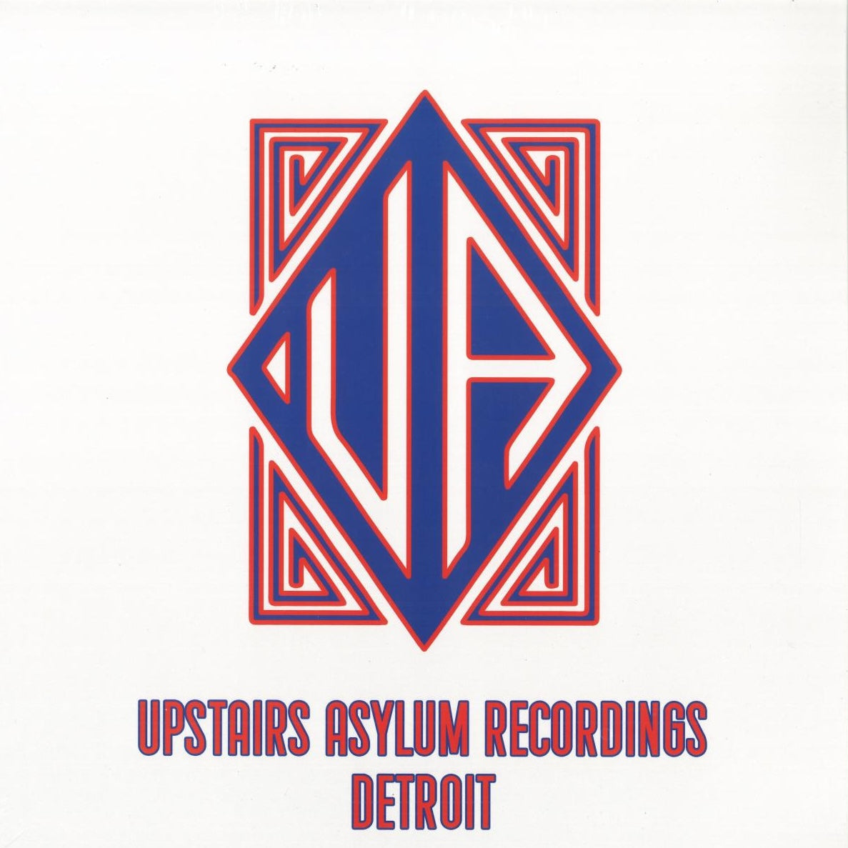 Portada del vinilo Varios Artistas – Detroit On The Move Vol. 3, con logotipo geométrico azul y rojo sobre fondo blanco.