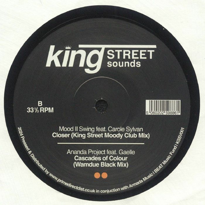Lado B del vinilo King Street Sounds Sampler Vol. 1 (12", BPM King Street Sounds). Presenta "Closer (King Street Moody Club Mix)" y "Cascades of Colour (Wamdue Black Mix)".