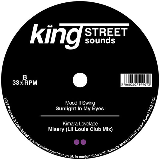 Lado B del vinilo con créditos y más pistas. Parte del compilado BPM King Street Sounds en formato 12".