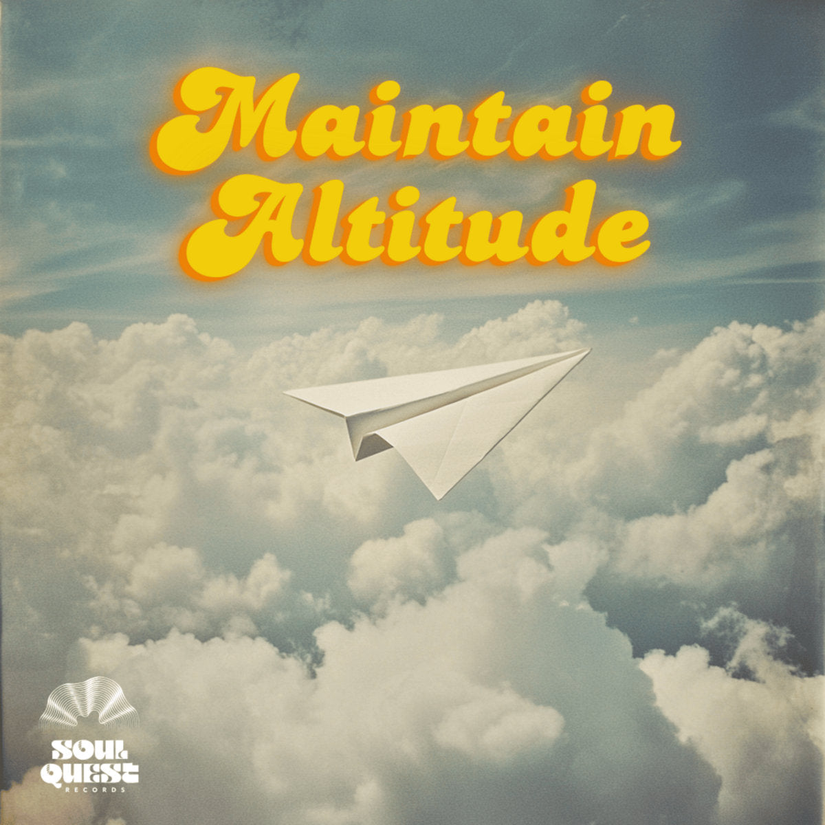 Contraportada del vinilo Varios Artistas – Maintain Altitude, con logo Soul Quest Records y diseño psicodélico en negro.