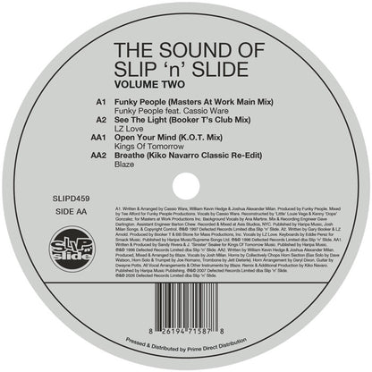 Lado B del vinilo Varios Artistas – The Sound Of Slip 'n' Slide, Vol. 2 con tracklist, créditos y catálogo SLIPD459.